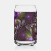 抽象芸術カラフルバイオレットパープルカーキフラクタルアート ガラス缶 (右)