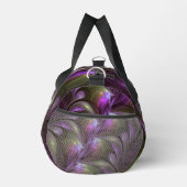 抽象芸術カラフルバイオレットパープルカーキフラクタルアート ダッフルバッグ (右)