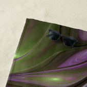 抽象芸術カラフルバイオレットパープルカーキフラクタルアート ビーチタオル (インサイチュ)