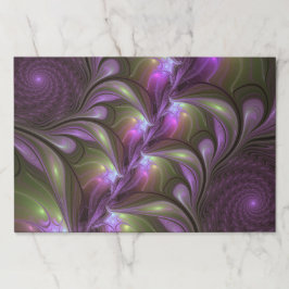 抽象芸術カラフルバイオレットパープルカーキフラクタルアート ペーパーパッド