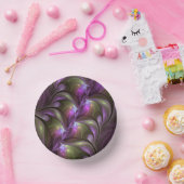 抽象芸術カラフルバイオレットパープルカーキフラクタルアート ペーパーボウル (パーティー)