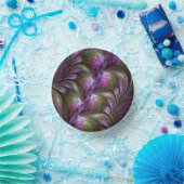 抽象芸術カラフルバイオレットパープルカーキフラクタルアート ペーパーボウル (パーティー)