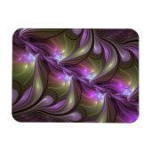 抽象芸術カラフルバイオレットパープルカーキフラクタルアート マグネット (横)