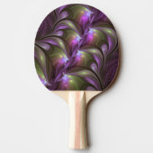 抽象芸術カラフルバイオレットパープルカーキフラクタルアート 卓球ラケット (裏面)