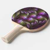 抽象芸術カラフルバイオレットパープルカーキフラクタルアート 卓球ラケット (正面アングル)