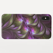 抽象芸術カラフルバイオレットパープルカーキフラクタルアート Case-Mate iPhoneケース (裏面(横))