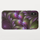 抽象芸術カラフルバイオレットパープルカーキフラクタルアート Case-Mate iPhoneケース (裏面(横))