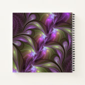 抽象芸術カラフルバイオレットパープルカーキフラクタル名 ノートブック (裏面)