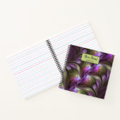 抽象芸術カラフルバイオレットパープルカーキフラクタル名 ノートブック (内部)