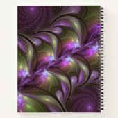 抽象芸術カラフルバイオレットパープルカーキフラクタル名 ノートブック (裏面)