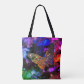 抽象芸術カラフルバタフライトートバッグ トートバッグ (裏面)