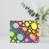 抽象芸術カラフルバブル ポストカード (スタンド正面)