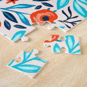 抽象芸術カラフルバラ:ヴィンテージフローラ ジグソーパズル (側面)