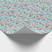 抽象芸術カラフルバラ:ヴィンテージフローラ ラッピングペーパー (角)