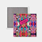 抽象芸術カラフルバースト マグネット (正面/裏面)