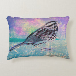 抽象芸術カラフルバードアート：ソング鮮やかバード アクセントクッション
