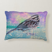 抽象芸術カラフルバードアート：ソング鮮やかバード アクセントクッション (裏面)