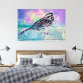 抽象芸術カラフルバードアート：ソング鮮やかバード キャンバスプリント (インサイチュ (寝室))