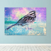 抽象芸術カラフルバードアート：ソング鮮やかバード キャンバスプリント (インサイチュ (ウッドフロア))
