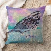 抽象芸術カラフルバードアート：ソング鮮やかバード クッション (ブランケット)