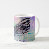 抽象芸術カラフルバードアート：ソング鮮やかバード コーヒーマグカップ (正面右)