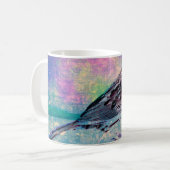 抽象芸術カラフルバードアート：ソング鮮やかバード コーヒーマグカップ (正面左)