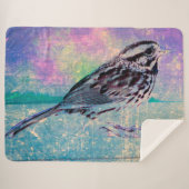 抽象芸術カラフルバードアート：ソング鮮やかバード シェルパブランケット (正面(横))