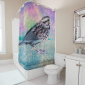 抽象芸術カラフルバードアート：ソング鮮やかバード シャワーカーテン (インサイチュ)