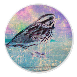 抽象芸術カラフルバードアート：ソング鮮やかバード セラミックノブ