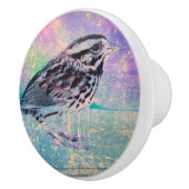 抽象芸術カラフルバードアート：ソング鮮やかバード セラミックノブ (右)