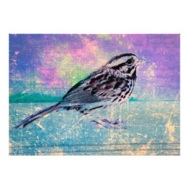 抽象芸術カラフルバードアート：ソング鮮やかバード フォトプリント           