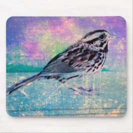 抽象芸術カラフルバードアート：ソング鮮やかバード マウスパッド