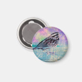 抽象芸術カラフルバードアート：ソング鮮やかバード マグネット (正面/裏面)