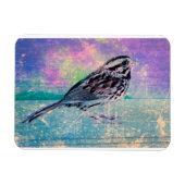 抽象芸術カラフルバードアート：ソング鮮やかバード マグネット (横)