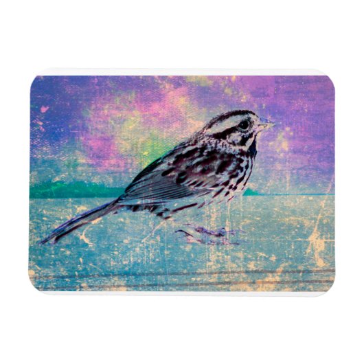 抽象芸術カラフルバードアート:ソング鮮やかバード マグネット (横)