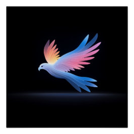 抽象芸術カラフルバードデザイン ポスター