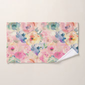 抽象芸術カラフルパステルフラワーフローラルパターン バスタオルセット (ハンドタオル)