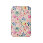 抽象芸術カラフルパステルフラワーフローラルパターン バスマット (正面縦)