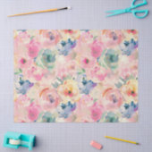 抽象芸術カラフルパステルフラワーフローラルパターン 薄葉紙 (クラフト)
