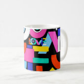 抽象芸術カラフルパターンの中に愛という言葉を入れる コーヒーマグカップ (正面右)