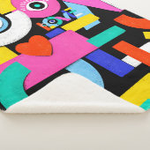 抽象芸術カラフルパターンの中に愛という言葉を入れる シェルパブランケット (3/4)