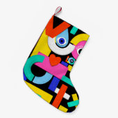 抽象芸術カラフルパターンの中に愛という言葉を入れる スモールクリスマスストッキング (正面 (吊り時))