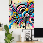 抽象芸術カラフルパターン ポスター (ホームオフィス)