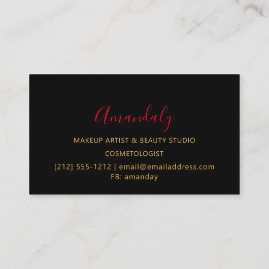 抽象芸術カラフルパレットメイクアップアーティストレインボー 名刺 (裏面)