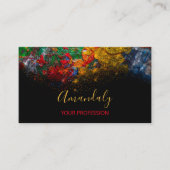 抽象芸術カラフルパレットメイクアップアーティストレインボー 名刺 (正面)