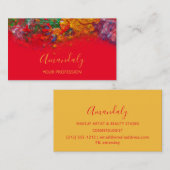 抽象芸術カラフルパレットメイクアップレッドレインボー 名刺 (正面/裏面)