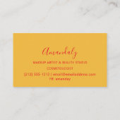 抽象芸術カラフルパレットメイクアップレッドレインボー 名刺 (裏面)