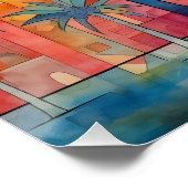 抽象芸術カラフルパーム・ツリー・ポスター ポスター (コーナー)