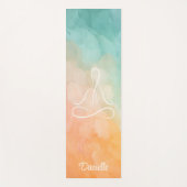 抽象芸術カラフルビーチ名前をカスタムするヨギラインアート ヨガマット (正面)