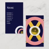 抽象芸術カラフルピンクブルーホワイトイエロージェム 名刺 (正面/裏面)